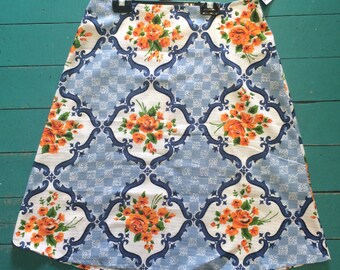 Samibop Ladies Aline Skirt Vintage Barkcloth - Size 10/12