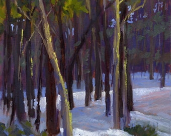 Snow Day original oil painting
