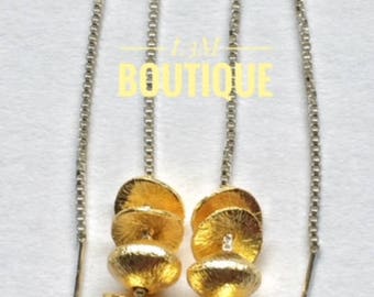 Dual Tone Threader Earrings