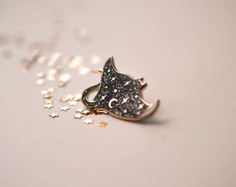 Cosmic Ray - Black Glitter - Hard Enamel Pin