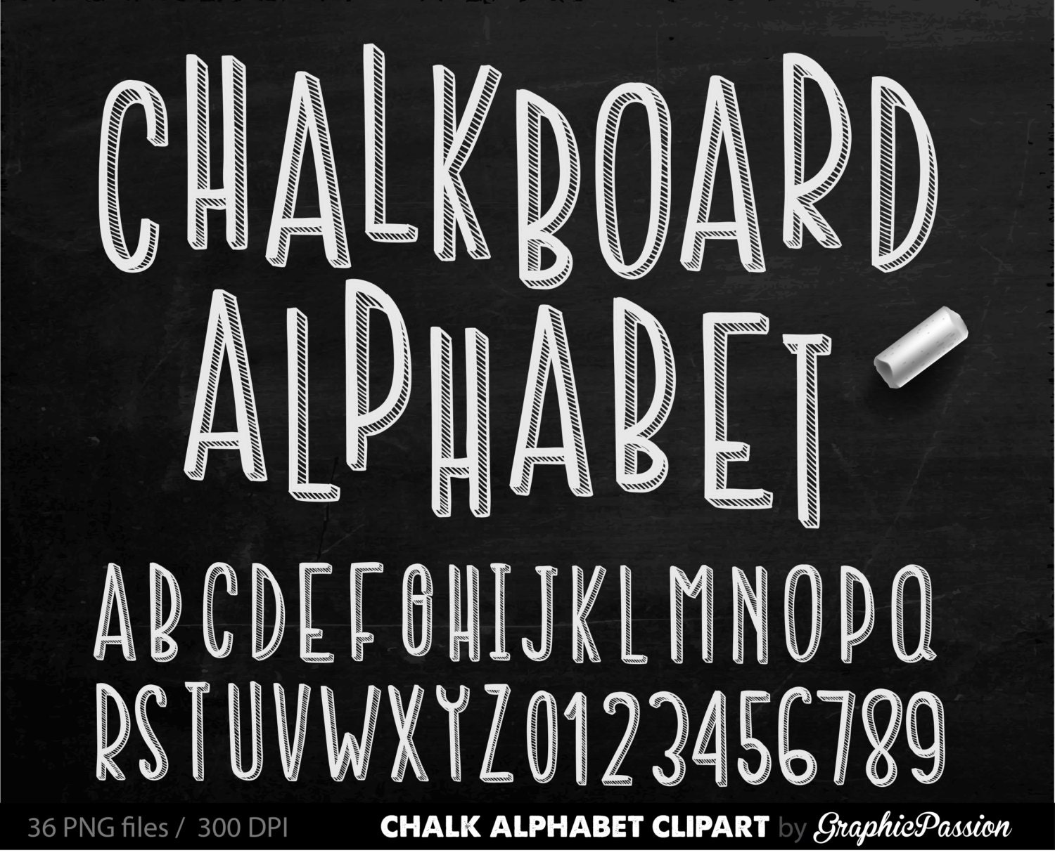 chalkboard art fonts alphabet