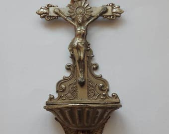 Antique crucifix holy water