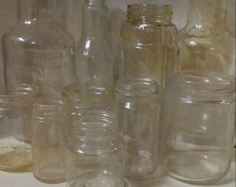Lot of Assorted Old Bottles and Jars