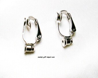 EARRING CONVERTERS- Change pierced earrings to Clip On- for Post / Stud style earrings -Silver-REUSABLE!