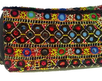 indian vintage banjara Hand purse tribal embroidery clutch ,ethnic indian purse desigerner money purse ,gypsy credit purse