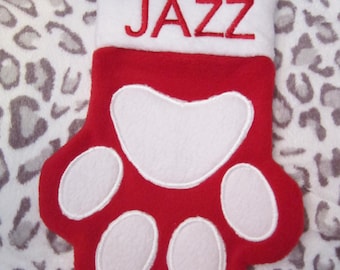 Custom embroidered Pet Christmas stocking, can be personalized