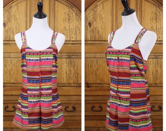 1990s print playsuit, romper, Small