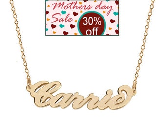 Name Necklace Chain 18K Gold Plated Personalized Name Chain Necklace Select any name to personalize