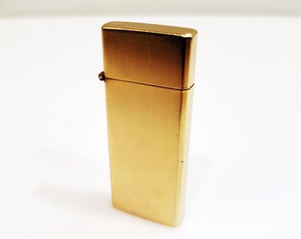 Vintage 14KT Gold Plated Lighter, Mini Ladies Petrol Cigarette Lighter, Made in Japan, UNUSED Working