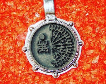 The Voodoo Talisman Amulet "Exu Capa Preta". Silver,gold,shungite.