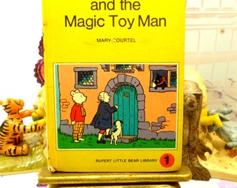 Rupert and the Magic Toy Man Mary Tourtel Little Bear Library number 1 Vintage Hardback 1970s Rupert Book 1st Ed