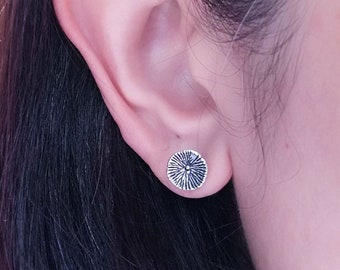 Tiny Sterling Silver Post Earrings, Silver Earrings, Silver Stud Earrings- Natural Jewelry, cartilage, tragus,Nose stud,L-shape stud