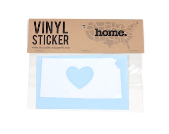 Kansas Heart Decal Car or Laptop Sticker by Home State Apparel