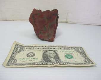 Petrified Wood Rock Paperweight 3" x 3" - Red with Black Markings Circles