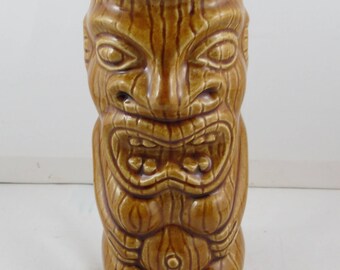 Vintage Tiki Mug - Open Mouth Greedy Tiki - Orchids of Hawaii - Made in Japan