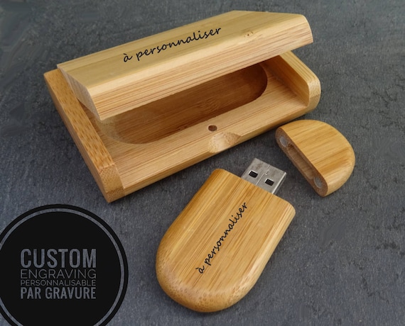 Personalized wood USB flash drive box 32 GB wooden USB drive