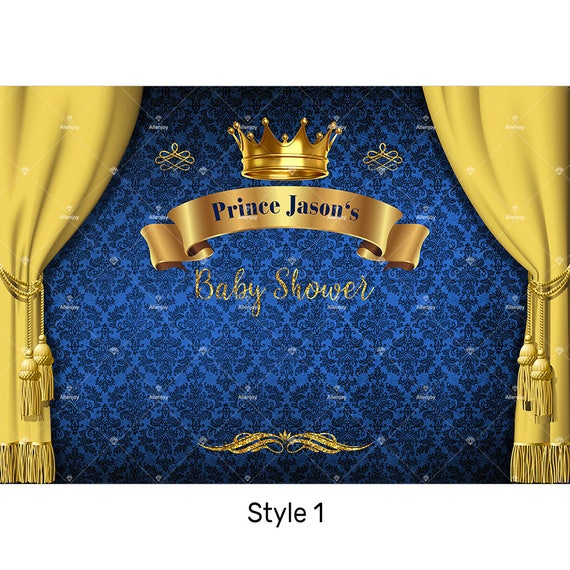 royal princess prince Backdrop Birthday Royalty Party banner