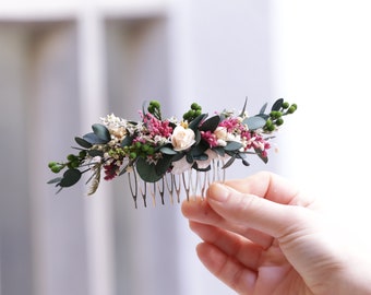 Boho preserved flower headpiece - Natural flower headpiece - Bridal headpiece - Tocado de novia de flores preservadas - Greenery headpiece