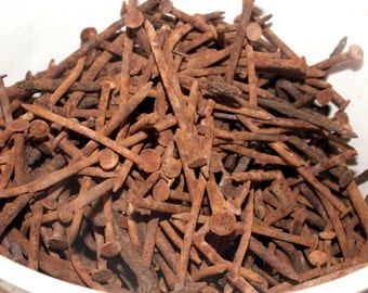Old Rusty Nails, Bent Nails - Various Shapes and Sizes, Steampunk, Metal working, Arts and Craft Reclaimed Nails