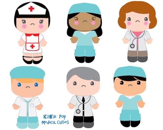 Cute Kids Clipart Kawaii Clip art Nurse Doctor clipart