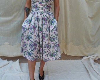 70s Vintage floral print dress