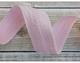 5/8 LIGHT PINK Fold Over Elastic 5 or 10 YARDS
