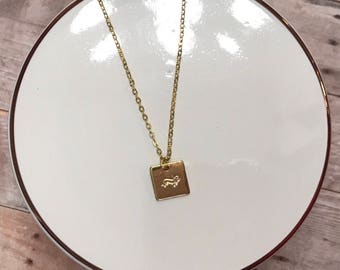 Handstamped Dachsund Necklace