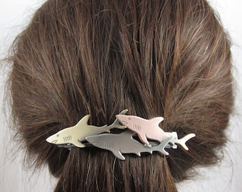 Shark French Barrette 80mm- Hair Accessories- Hair Clips- Shark Jewelry
