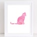 Cat Print Cat Printable Pink Cat Print Printable Wall Art