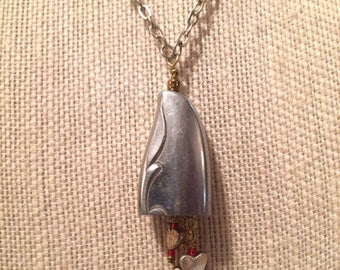 Knife bell necklace - falling hearts