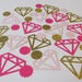 Glitter Diamonds Wedding Confetti Mix - Pink, Blush & Gold Glitter Cardstock - Table Scatter - Bridal - Party Decor - Round Scallop Shape