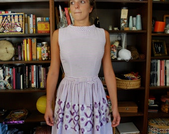 Striped Purple Vintage 1950's Dress