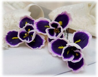 Purple Iris Hair Pins - Purple Iris Hair Accessories, Purple Iris Hair Flowers