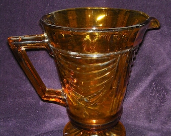 Vintage Amber Glass Jug/Pitcher.