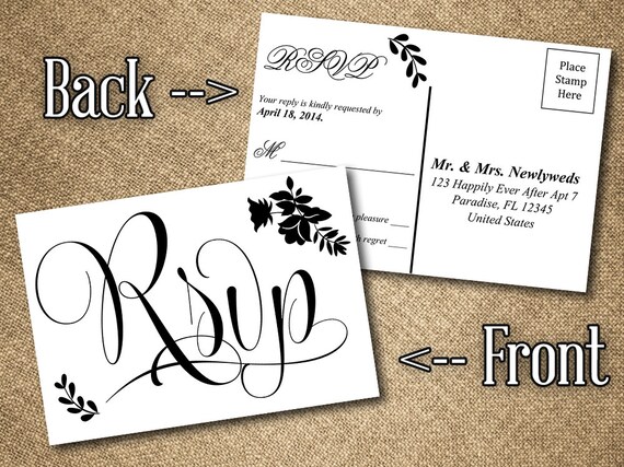 rsvp postcard wedding