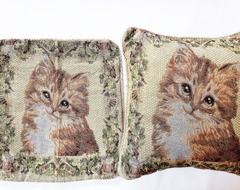 pillow cases kittens, pillow cases, vintage pillows, vintage decoration, two almoadas, christmas gift, decoration cats,
