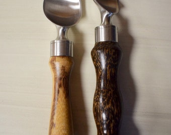 Ice Cream Scoops - Stainless Steel, Talon-Style - with Exotic Wood Handles