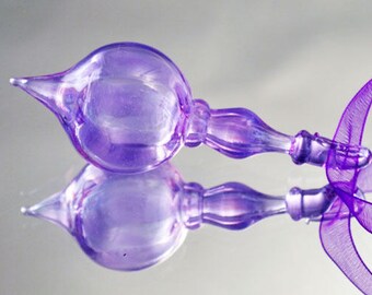 Lavender Glass Ornament, Hand Blown Ornament, Art Glass Ornament, Small Glass Ornament, Cool Stocking Stuffer, Suncatcher,