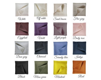Natural linen placemats, Linen placemat set, Fabric placemats, Custom placemats sets, 16 colors, Rectangle place mats