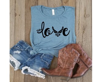 Air Force Love-Air Force Wife-Military Wife-Air Force Life-Military Life-America-U.S.A.-Air Force-Women's Muscle Tanks