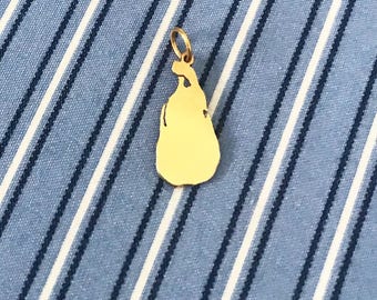 Birthday Anniversary gift Sri Lanka/ Ceylon Solid Map Pendant 22K Gold Plated on sterling silver
