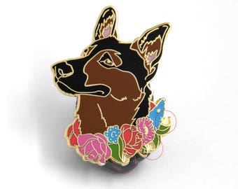 Dog Hard Enamel Pin Birthday Present for Dog Lover German Shepherd Gift Canine jewelry Valentine's Day Cute Lapel Pin For Her