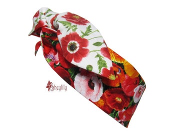 Dolly Bow, Rockabilly, Headband for Women, Rosie Wrap, Wired Head Wrap, Pin Up Hair Wrap, Rosie the Riveter, American Classic Headband