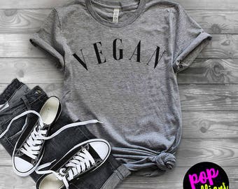 Vegan Shirt Vegan T Shirt Vegan Merch Logo for Women Girls Men Unisex Tumblr Vegetarian Top Tee White/Black/Grey/Red/Burgundy/Navy X76