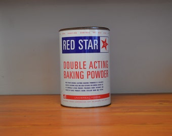 Vintage Red Star Baking Powder tin ten pounds large tin container
