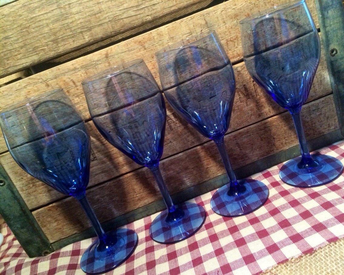 1950 S Gorgeous Morgantown Glassware Cobalt Blue Wine