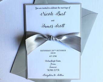 Personalised Wedding Invitation, french knot, elegant