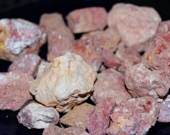 Pink & red kaolin clay dirt chunks. Earthy goodies crunchy edible kaolin clay