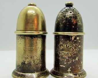Queen Mary Home brass salt and pepper shaker