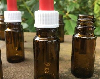 6 braune 10ml Pipettenflaschen Pipette Flasche Braunglas für Aromen Essenzen Extrakte
